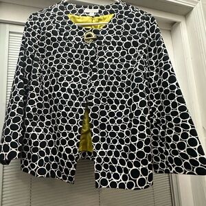 Charter Club Black and White Circle Pattern Blazer